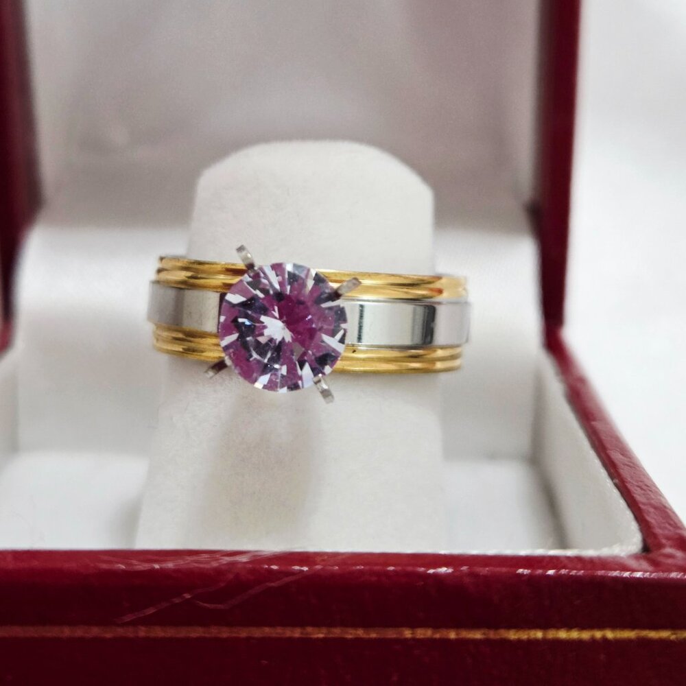 Stainless Steel Two Tone Silver and Gold Women's  Ring